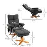 Reclining Massage Chair with Footrest Storage 145° TV Function, Polyester Black