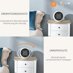 Fan Heater Electric Heater 900W/1500W, White and Black PP Plastic