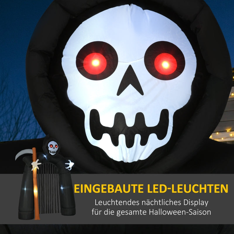 Grim Reaper Archway, Large Halloween Decoration, Self-Inflating LED Lighting