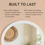 Curved Full-Length Mirror 160x50 cm Stand White Wood Frame