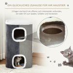 Cat Tree Scratching Barrel 3-Level Sisal Grey+White