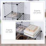 Shelving Unit, 6 Compartments, Wire Mesh Cube, Black