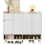 Modern Sideboard Chest of Drawers Shoe Cabinet with Large Storage, Adjustable Shelf, White
