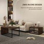 Coffee Tables, Nesting Multifunctional Various Shapes, Black and Brown Metal