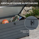 Outdoor Storage Box Weatherproof 4 Wheels 100x62x65cm - Dark Grey