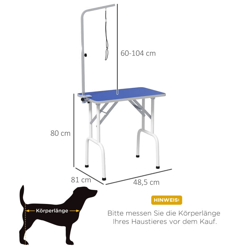 Pet Grooming Table, Hairdressing Brushing Washing, Metal Blue