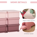 Plastic Storage Box, 6-Drawer Toy Organizer for Children's Room, Pink