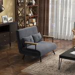 Sofa Bed, Storage Function Velvet Back Cushions, Dark Grey (102x73x81 cm)
