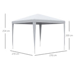 Pavilion, 2.7x2.7m Rectangular Water-Repellent, White