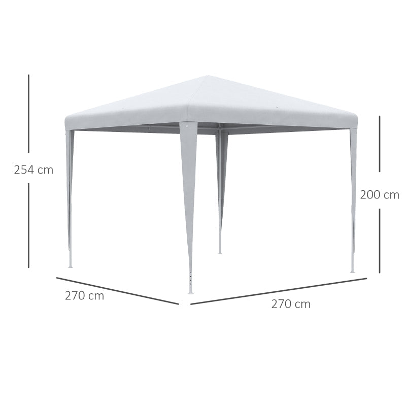 Pavilion, 2.7x2.7m Rectangular Water-Repellent, White
