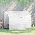 Greenhouse with Shelves, Windows, Winterproof 300x150x213cm Steel Foil, White