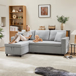 Sleeper Sofa L-Shaped Chaise Longue Reversible Storage with Pocket