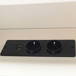 Platform Bed 140x200 with Shelves, Drawers & LED, White Wood