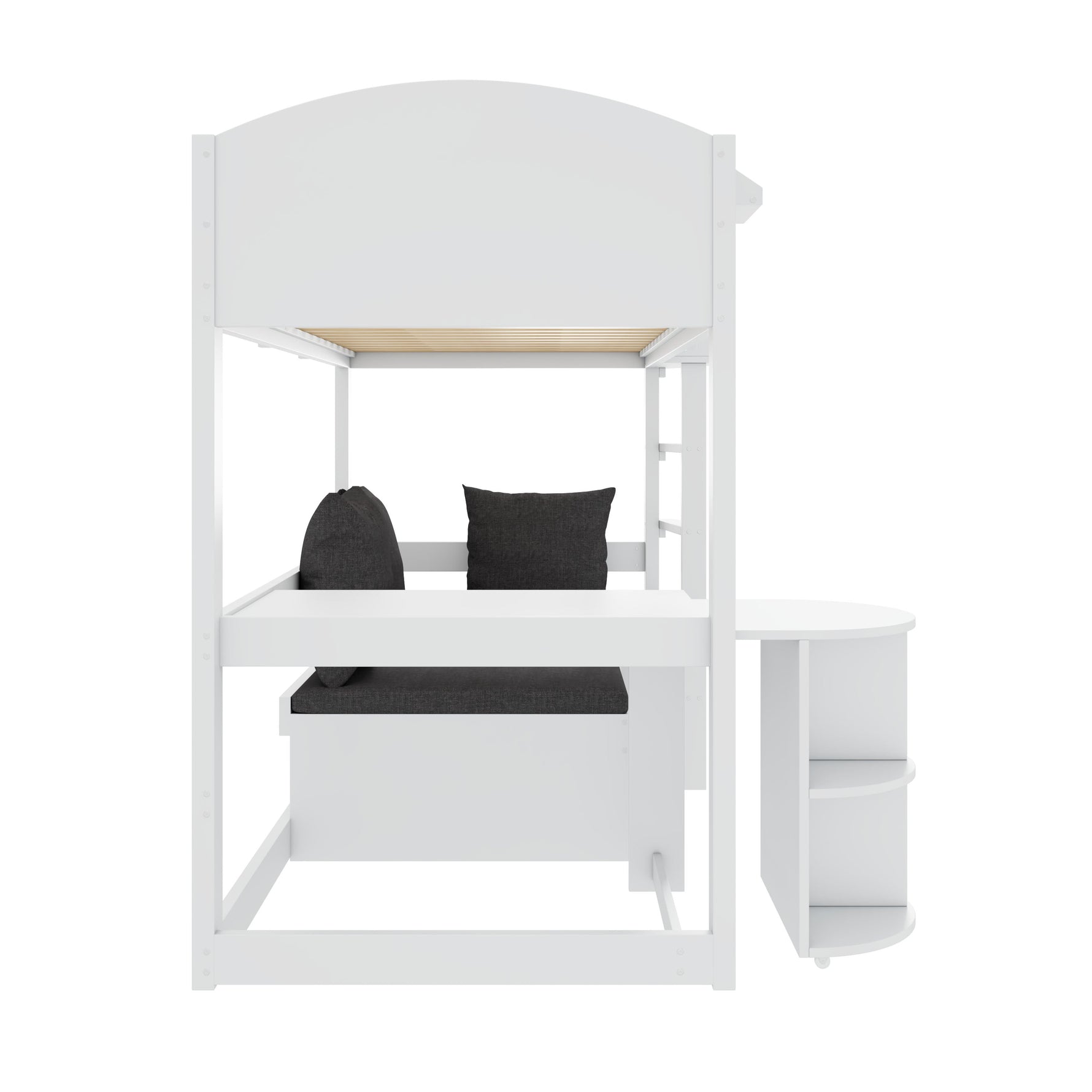 Double Bed 140x190cm Storage Drawers LED USB-C Charging, Wood White
