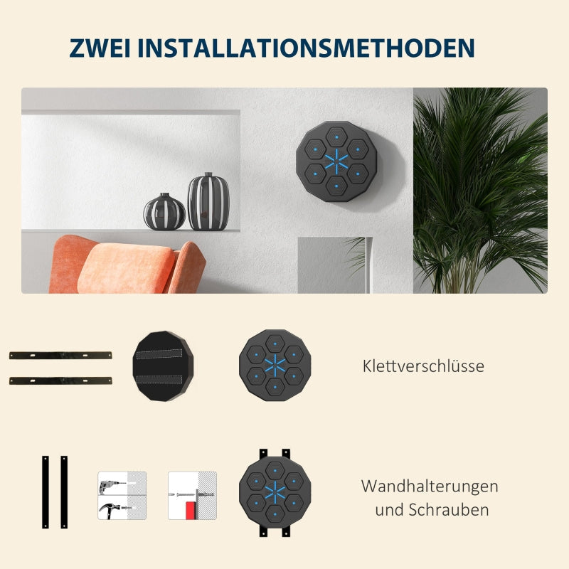 Electronic Bluetooth Boxing Machine, Wall-Mounted Smart Target with Music and LED