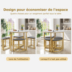 Dining Table Set 5-Piece Modern Luxury Gilded Iron Frame Grey Velvet
