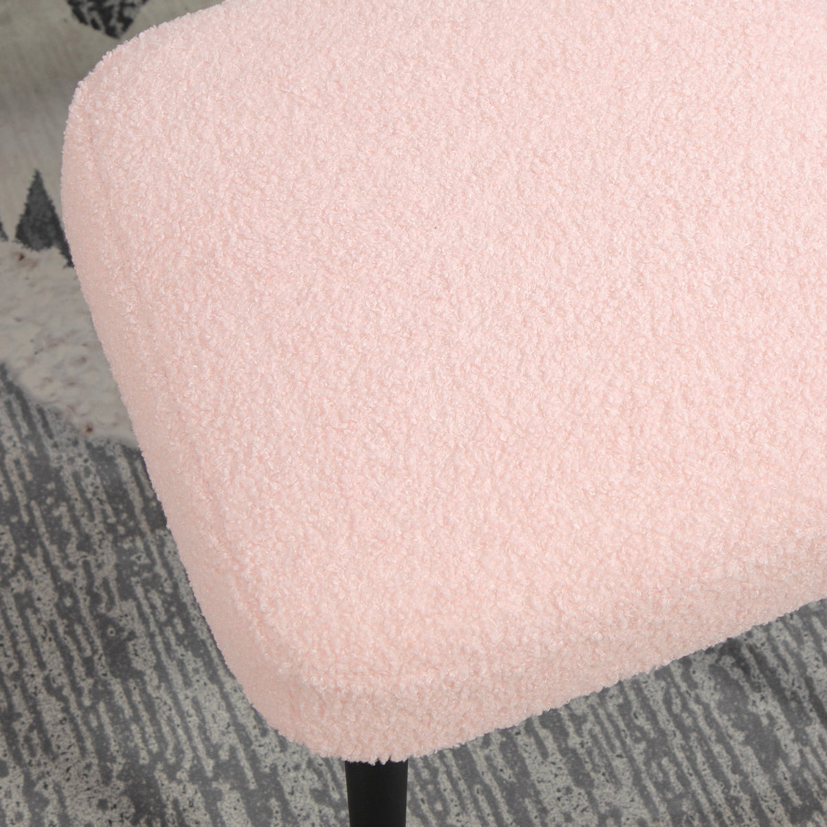 Footstool Square Stool, Ideal Footrest, Pink Cashmere Look