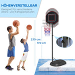 Basketball Hoop, Adjustable Height, Shatter-Proof, Steel Black