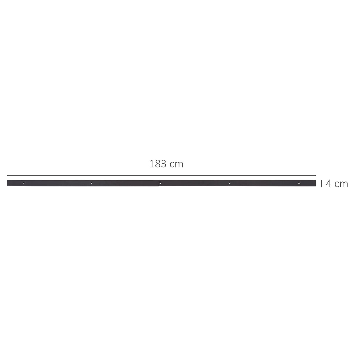 Sliding Door Hardware Kit, 183 cm Complete Set, Carbon Steel Dark Brown