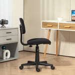 Office Chair Ergonomic Desk, Height-Adjustable Swivel, Black Fabric