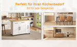 Kitchen Island Drop Leaf Storage Cart Rolling 3-Tier Pull-Out Organizer White