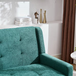 2-Seater Linen Bench with Solid Wood Legs and Button Tufting, Natural Linen Tone