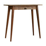 Solid Wood Mini Writing Desk, 1 Drawer, Brown