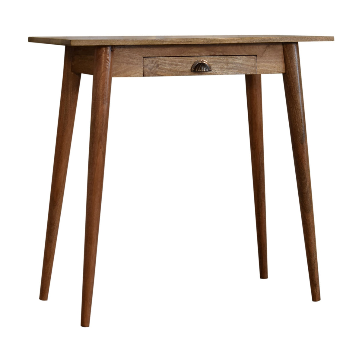 Solid Wood Mini Writing Desk, 1 Drawer, Brown