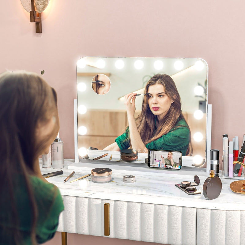 LED Vanity Mirror, Dimmable, Touch Control, USB, White