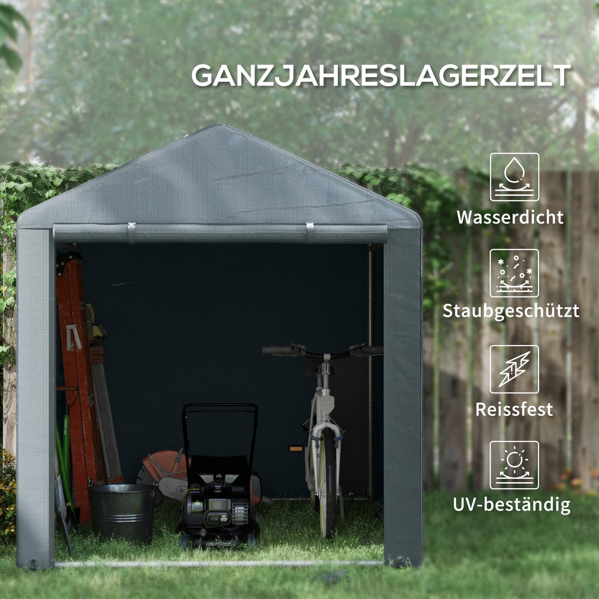 Garage Tent, UV Protection Storage with Zipper, Water-Repellent Foil