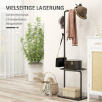 Coat Rack with Hooks & Tray, Hallway, Black