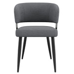 Ergonomic Dining and Vanity Chair Set of 2 with Curved Backrest, Beige and Grey Flannel