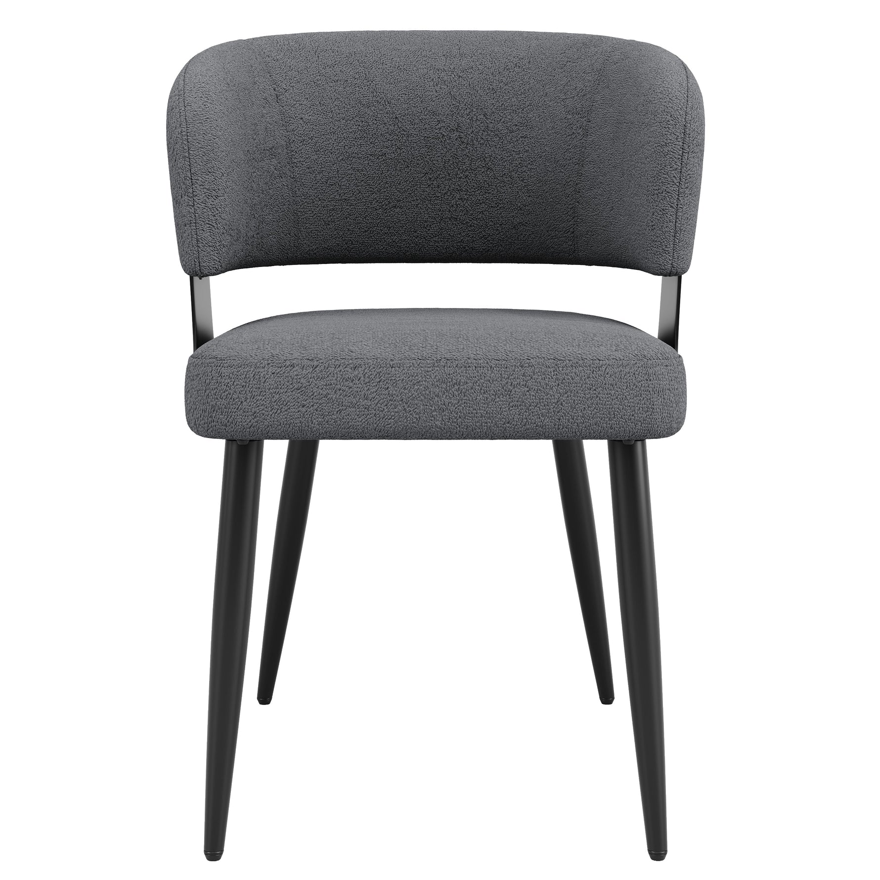 Ergonomic Dining and Vanity Chair Set of 2 with Curved Backrest, Beige and Grey Flannel