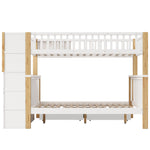 N634P250624N Bunk Bed with Chalkboard and Safety Rail, Pine