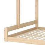 Bunk Bed with Storage Ladder and House Railing, 90x200cm and 140x200cm, Natural and White