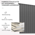 Steel Garden Shed Lockable Cabinet Pent Roof 100x103x160cm, Grey