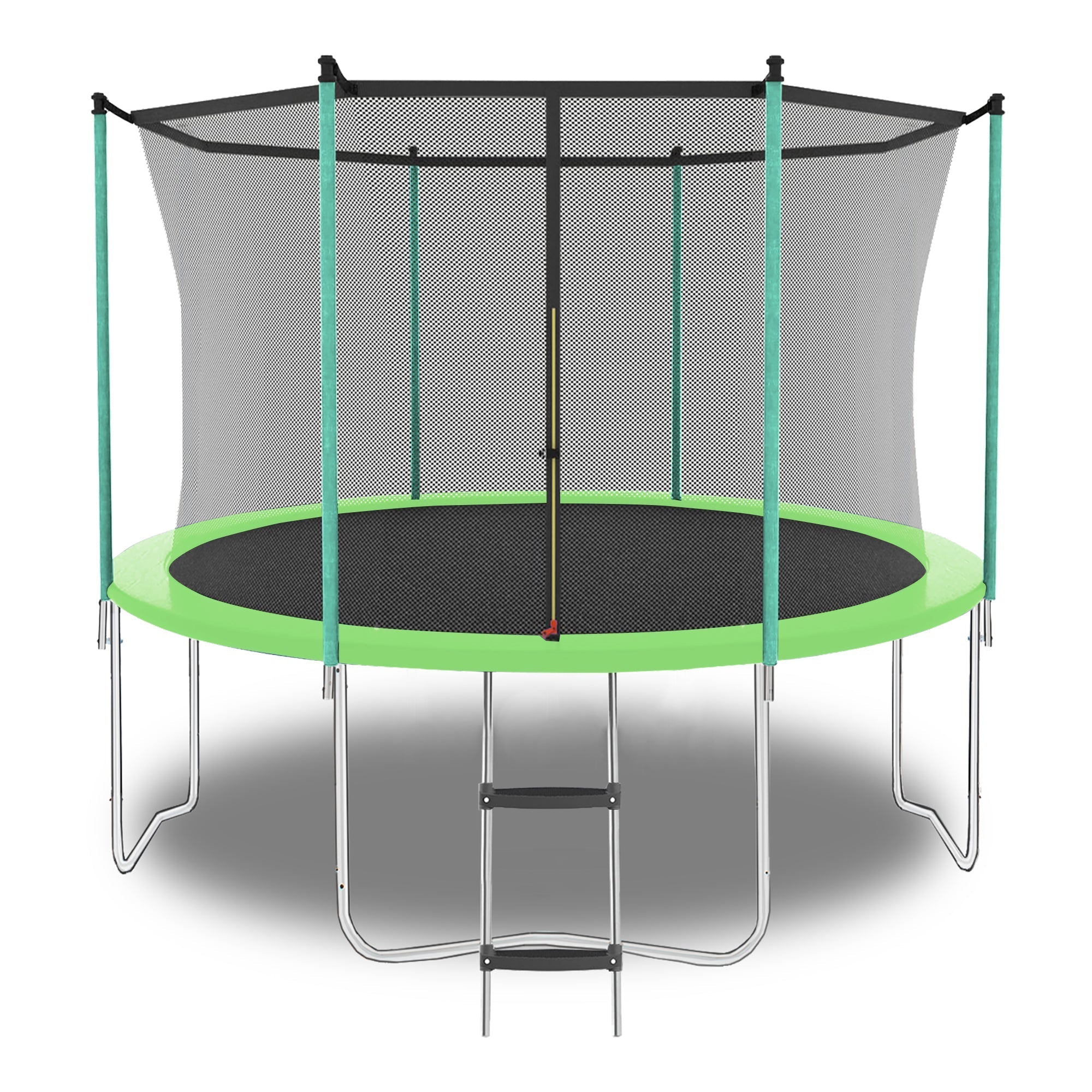 8FT Trampoline with Safety Net and Ladder, 181kg Capacity, Green