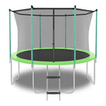 8FT Trampoline with Safety Net and Ladder, 181kg Capacity, Green