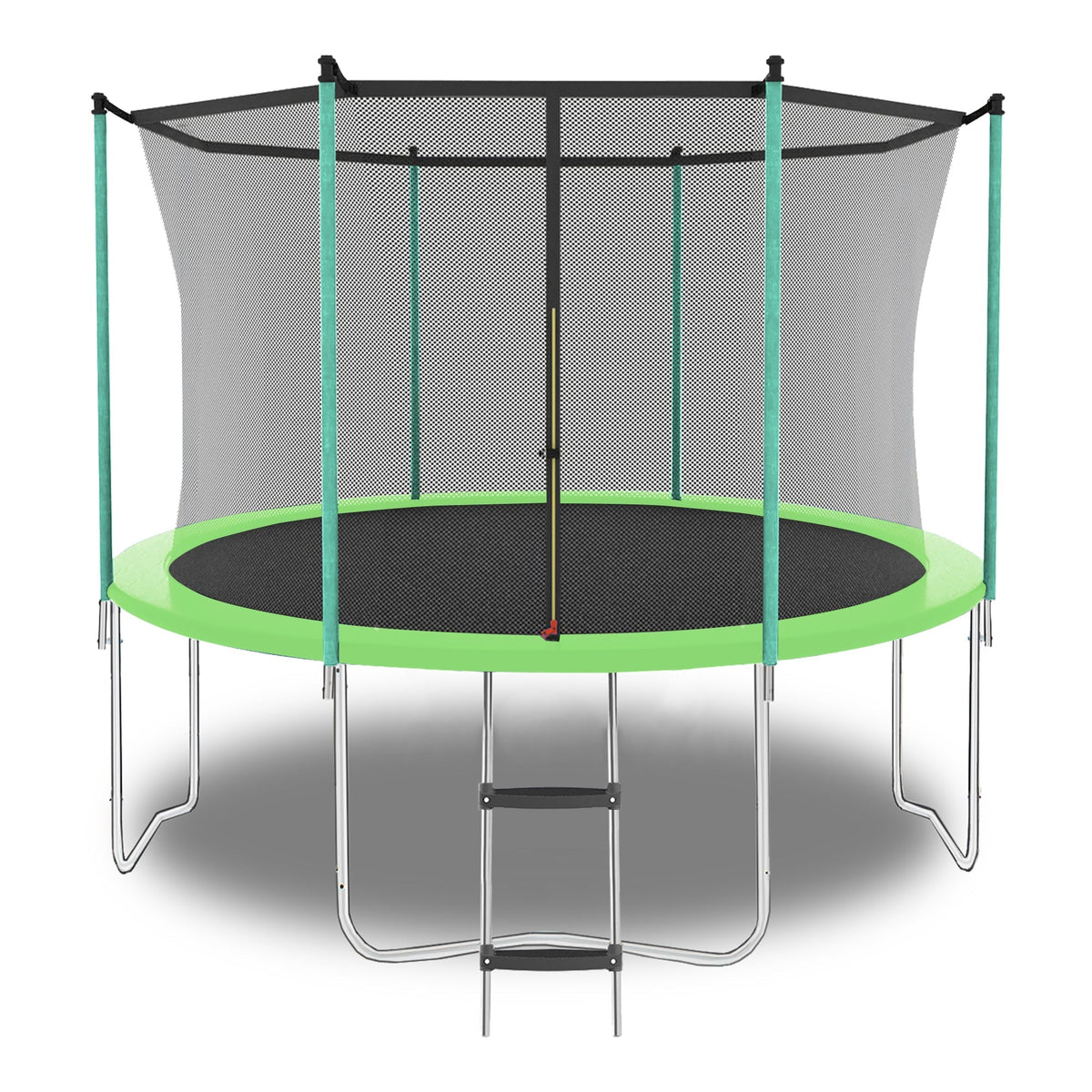 8FT Trampoline with Safety Net and Ladder, 181kg Capacity, Green