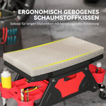 Workshop Stool, Rolling Seat with Storage Drawer, 135 kg Load Capacity, Gray