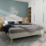 Modern Minimalist Soft Bed, Comfortable Headboard, 140*200CM, Beige