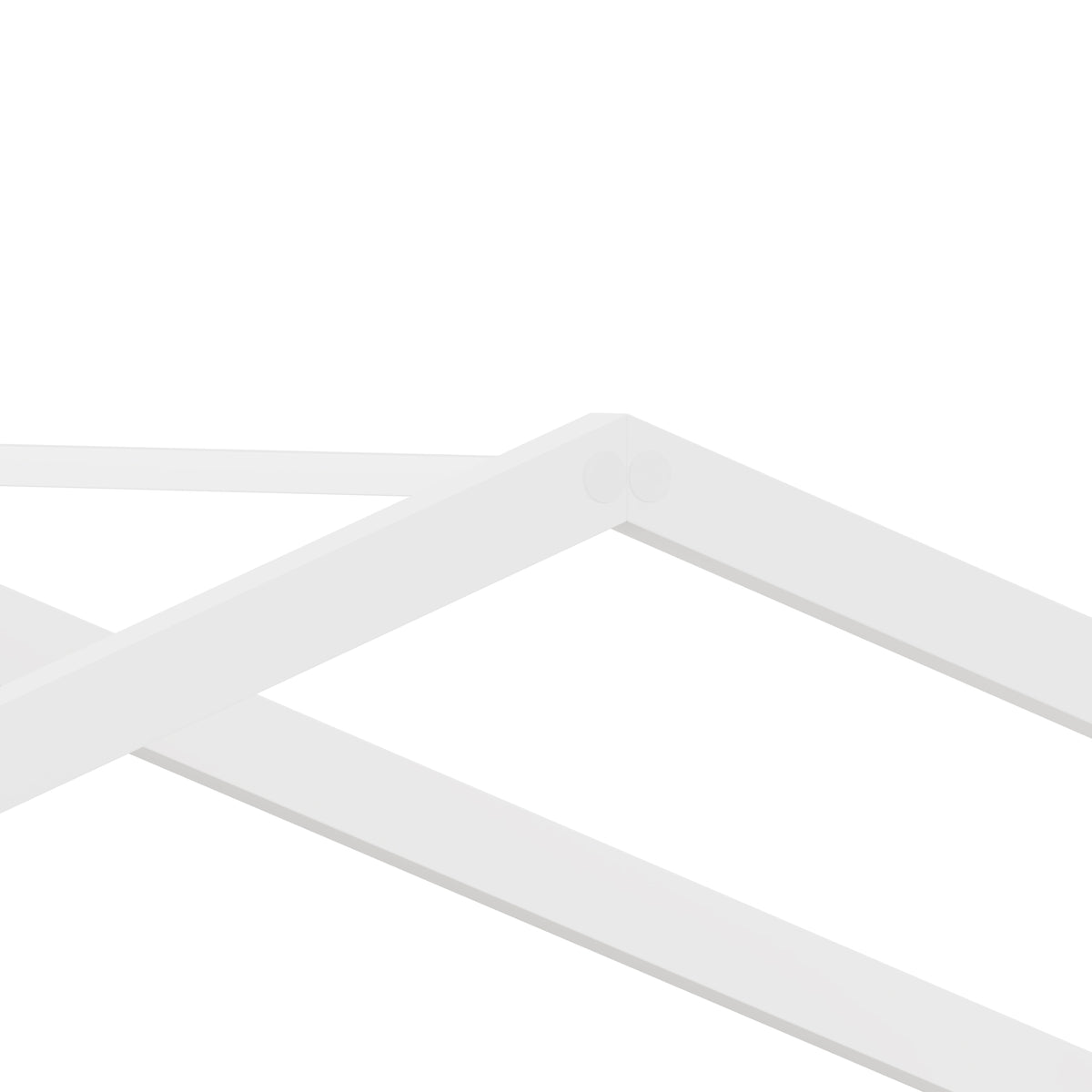 Children's House Bed 90x200cm Roof Design - Solid Pine, White