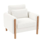 Armchair, Thick Cushion & Soft Upholstery, White