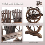 Garden Bench with Armrests, Solid Wood, Dark Brown