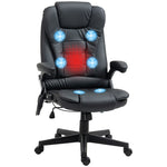 Office Chair, High Back Massage Swivel, Faux Leather Black