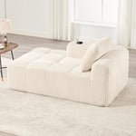 Corduroy Recliner Sofa - No Assembly, Side Pocket & Drink Holder