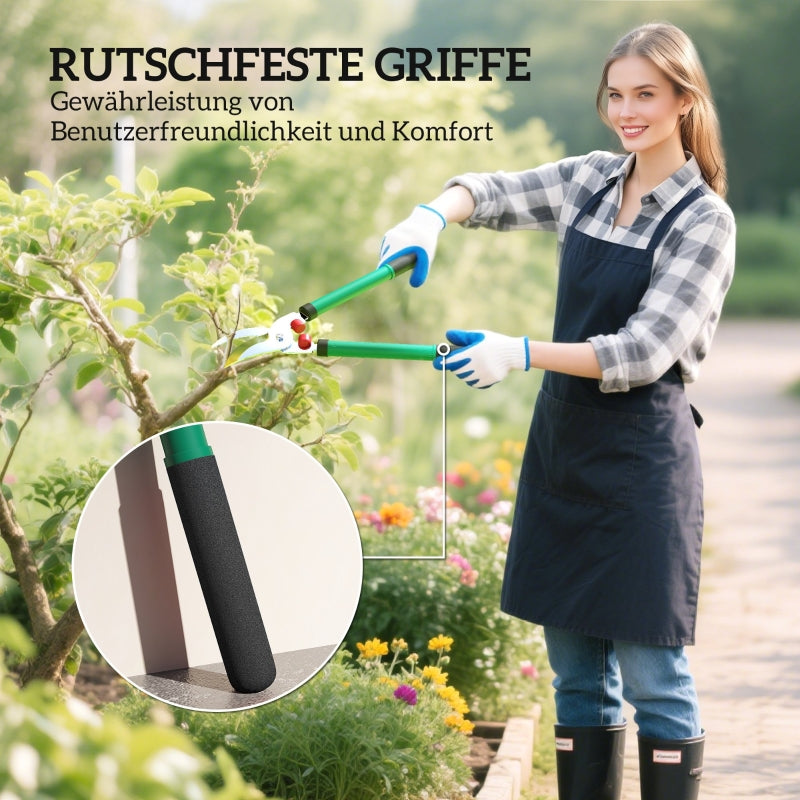 Garden Shears Set 2-piece, 40cm Pruning Shears and 51cm Hedge Shears, Metal Blades