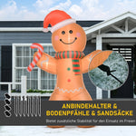 Gingerbread Man, 2.4m LED Inflatable Decoration, Polyester