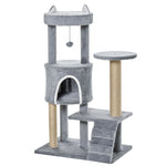 Cat Tree, Cave Ladder Climbing Height 100cm Chipboard Jute Grey