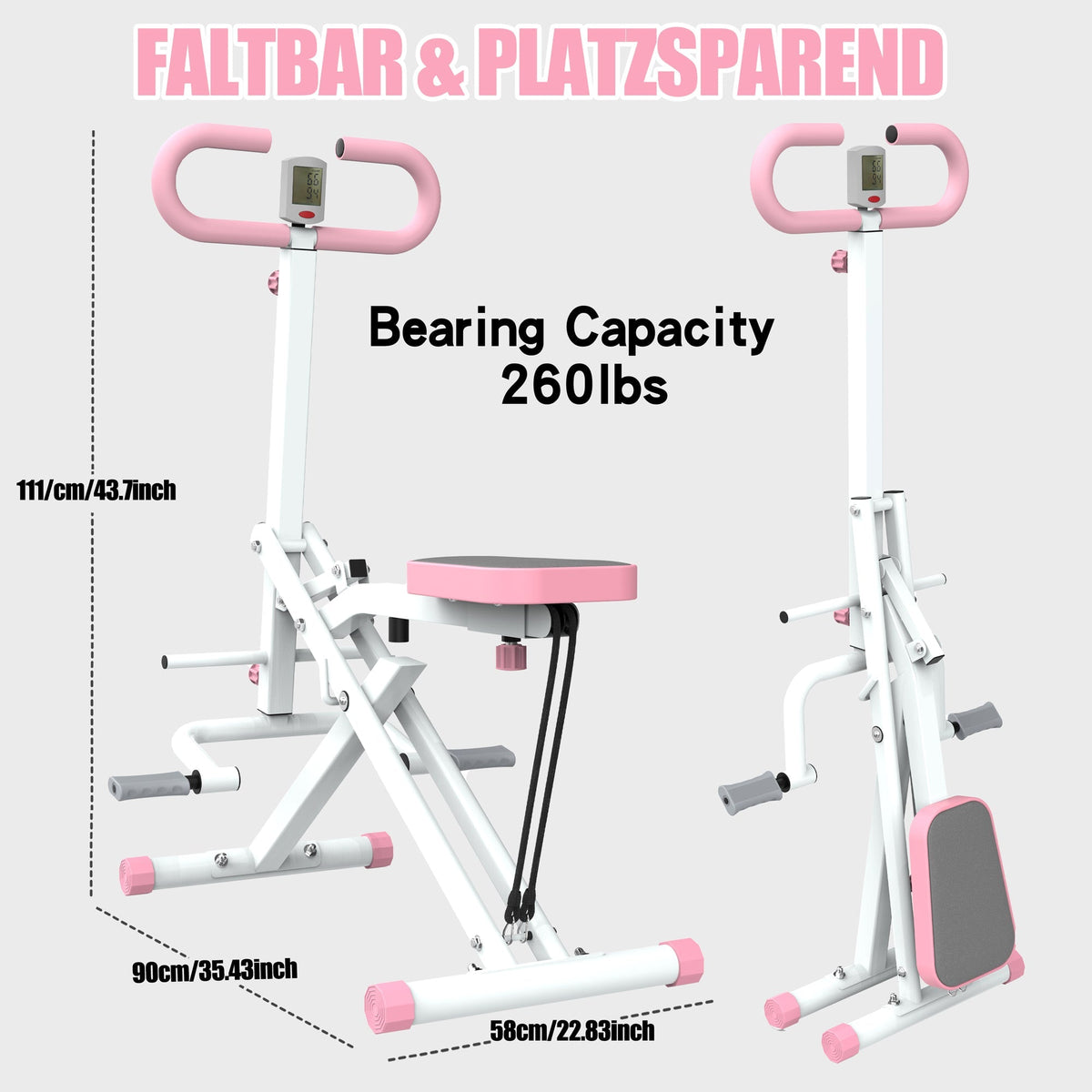Squat Machine Foldable Glute Trainer Resistance Bands Home Use